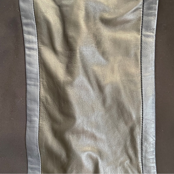 J. Crew Long Sleeved Black Dress with Black and Navy Leather Front 00 - Picture 7 of 12